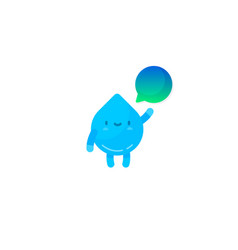 Cute water drop character Royalty Free Vector Image