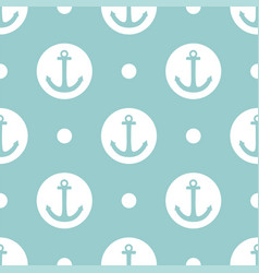 Sailor pattern with polka dots and anchors Vector Image