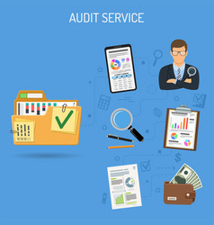 Auditing tax process accounting banner Royalty Free Vector