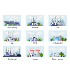 Power stations infographics template Royalty Free Vector