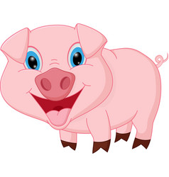 Cute pig cartoon Royalty Free Vector Image - VectorStock