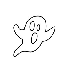 Halloween hand drawn line icons on white Vector Image