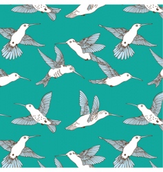 Hummingbird embroidery seamless pattern Royalty Free Vector