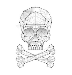 Human skull with polygonal background front view Vector Image
