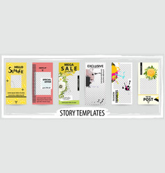 Trendy editable template for social networks story vector