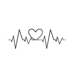 Continuous Line Drawing Of Heartbeat Monitor Vector Image