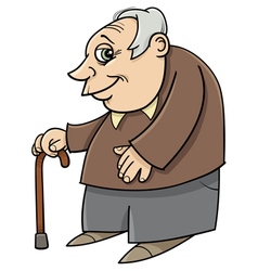 Senior with cane cartoon Royalty Free Vector Image