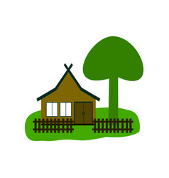 Julang ngapak - indonesian traditional house logo Vector Image