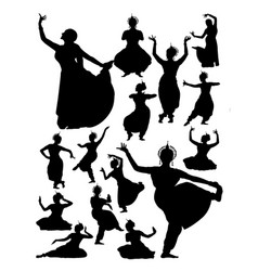 Indian girls dance Royalty Free Vector Image - VectorStock