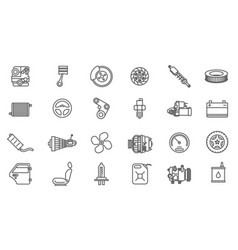 Car parts line icons set Royalty Free Vector Image