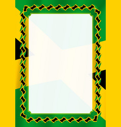 Frame and border of ribbon with jamaica flag Vector Image