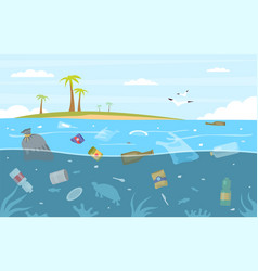 World ocean pollution plastic waste concept Vector Image