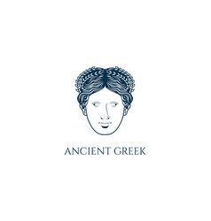 Greek god apollo logo ancient god sculpture Vector Image