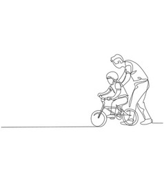 Single continuous line drawing young kids boy Vector Image