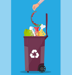 Garbage bin full trash overflowing container Vector Image