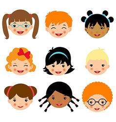 Kids faces Royalty Free Vector Image - VectorStock