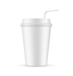 Soda Cup With Straw Mockup Isolated Royalty Free Vector