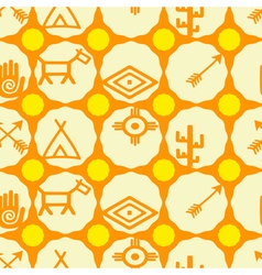 Seamless background with native american symbols Vector Image