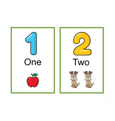 Printable number flashcards for teaching number Vector Image