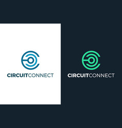 Cyber letter c for digital technology logo concept