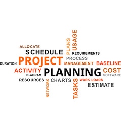 Characteristics of project plans - diagram Vector Image