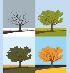 House and nature four seasons Royalty Free Vector Image