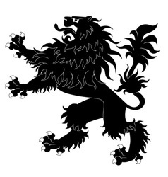 Black heraldic lion Royalty Free Vector Image - VectorStock