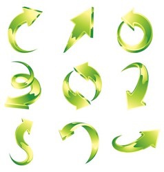Down arrows 3d shiny icons Royalty Free Vector Image