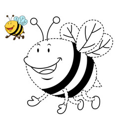 Isolated cartoon bee Royalty Free Vector Image