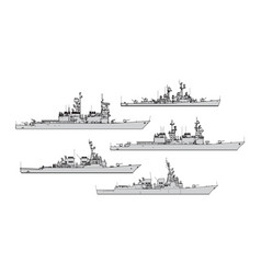 Silhouette of aircraft carrier military ship Vector Image