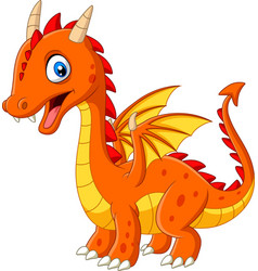 Cartoon little dragon isolated on white background