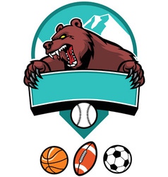 Grizzly bear mascot Royalty Free Vector Image - VectorStock