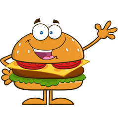 Hungry Burger Cartoon Royalty Free Vector Image