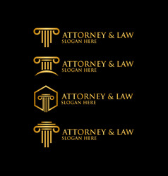 Abstract pillar attorney law logo template Vector Image