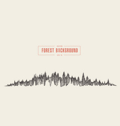 Pine forest background drawn sketch Royalty Free Vector