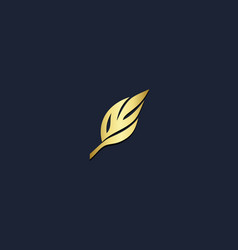 Abstract swoosh leaf eco organic gold logo Vector Image