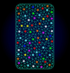 Wire frame mesh sheared rectangle Royalty Free Vector Image