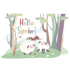 Hello spring concept background Royalty Free Vector Image