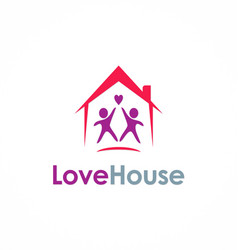 Love green house logo Royalty Free Vector Image