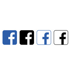 facebook logo with shadow on a transparent vector image