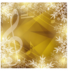 Blue background with music notes and snowflakes Vector Image