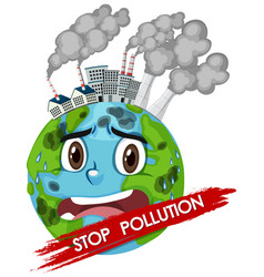 Poster design for stop pollution with children Vector Image