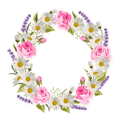 Lilac wreath and birds Royalty Free Vector Image