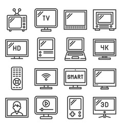 Tv icon - television screen - entertainments Vector Image