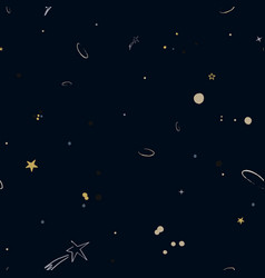 Space seamless pattern with planets comets Vector Image