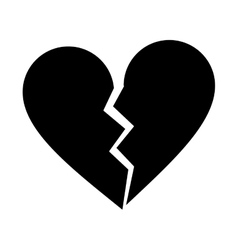 Heart broken sad separation outline Royalty Free Vector