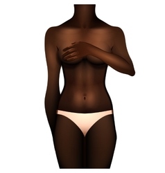 Curvy african american girl in underwear isolated Vector Image