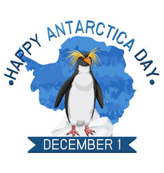 Happy antarctica day poster design Royalty Free Vector Image