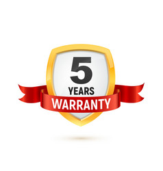 Warranty 5 years isolated label on white Vector Image