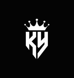 Yk logo monogram emblem style with crown shape Vector Image